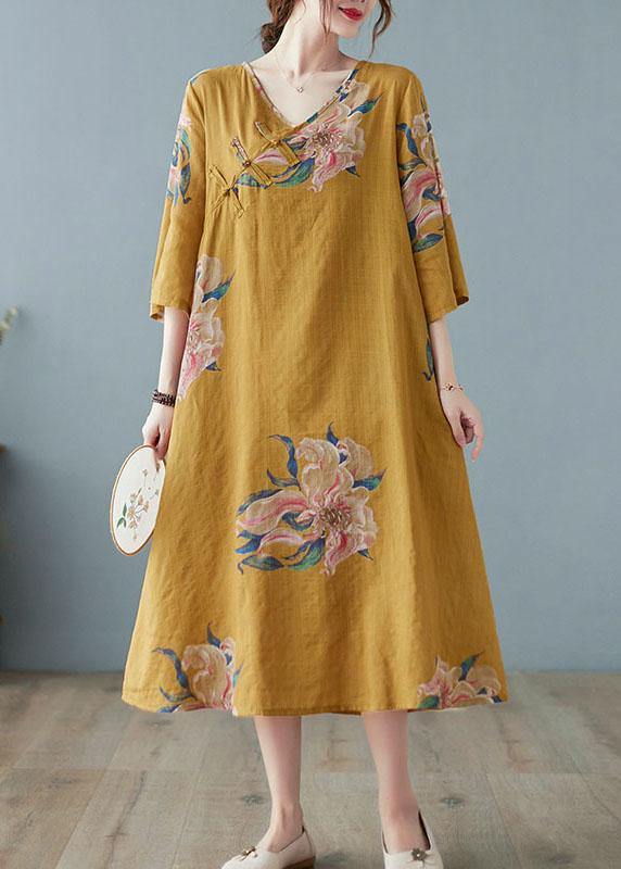 Italian Grey Asymmetrical Design Button Summer A Line Half Sleeve Vacation Dresses - SooLinen