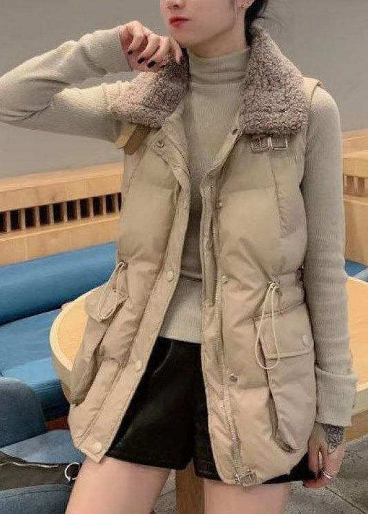 Italienische Khaki Mode Dicke warme ärmellose Pufferweste für den Winter