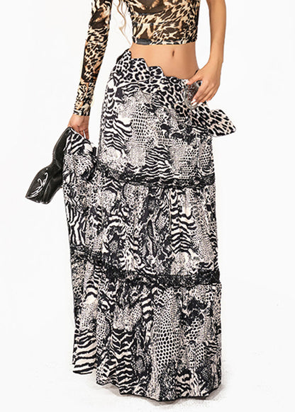 Italian Leopard Print High Waist Fishtail Skirt