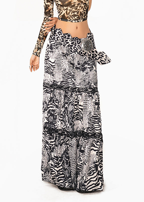 Italian Leopard Print High Waist Fishtail Skirt