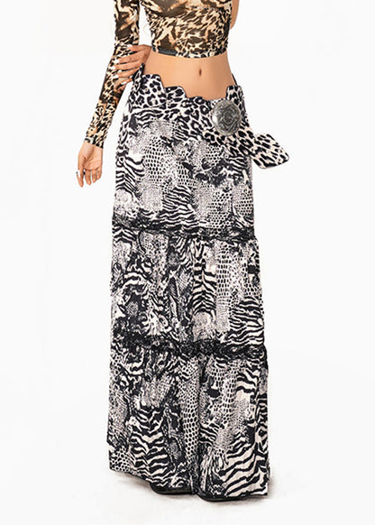 Italian Leopard Print High Waist Fishtail Skirt