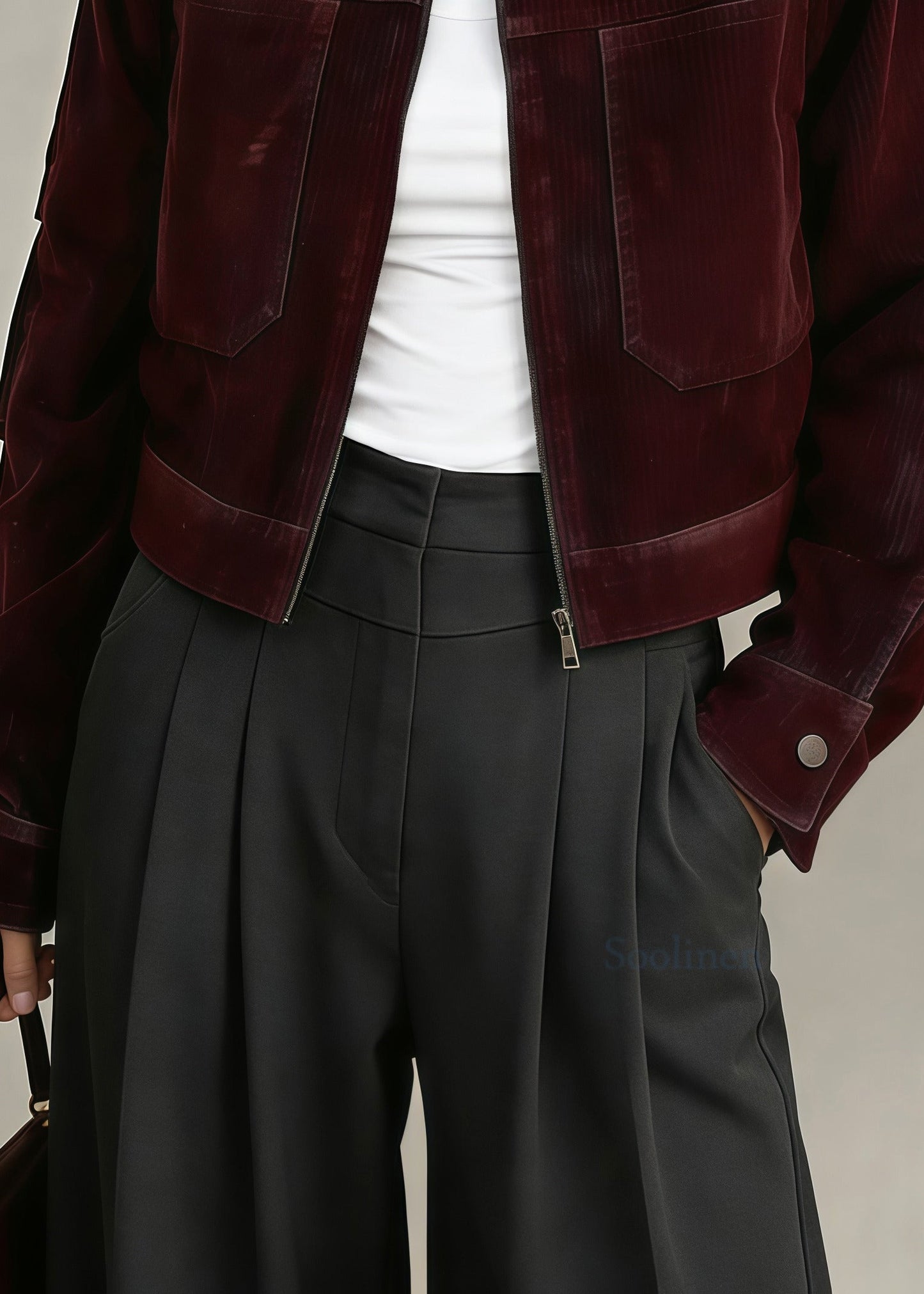 Italian Mulberry Oversized Pockets Corduroy Coats Spring