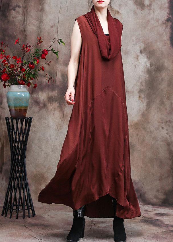 Luxy Chocolate Long Silk Dresses - SooLinen