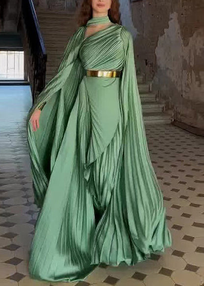 Italian Pink Asymmetrical Design Silk Maxi Dresses Spring