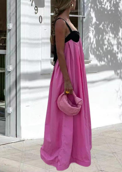 Italian Pink Bustier Top Patchwork Cotton Party Dress Summer