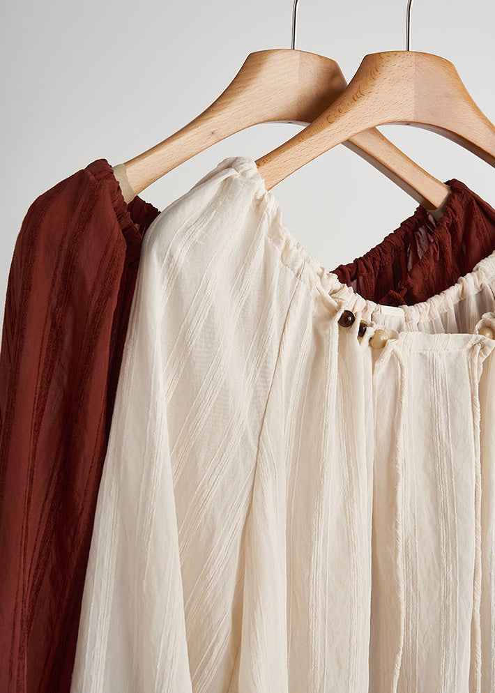 Camisas italianas de algodón con cordón rojo de gran tamaño para primavera