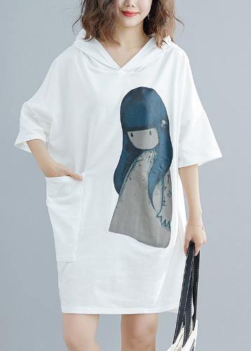 Italian White Appliques Cotton Summer Dresses - SooLinen