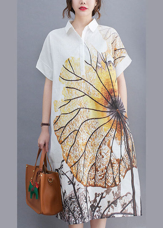 Italienische weiße PeterPan-Kragen-Knopfdruck-lose Sommer-Kurzarmkleider