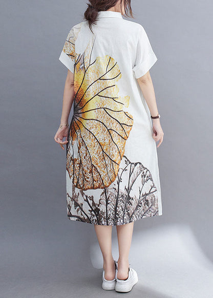 Italienische weiße PeterPan-Kragen-Knopfdruck-lose Sommer-Kurzarmkleider