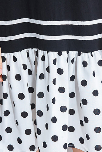 Italienische schwarze Baumwoll-Steppkleider 2019 Hemden Patchwork O-Ausschnitt lockeres Sommerkleid