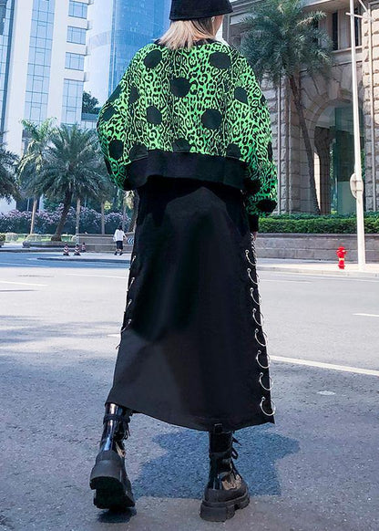 Italian black cotton Tunics Button pockets skirt - SooLinen