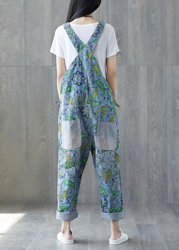 Italian cotton trousers Vintage Summer Fashion Bleached Cotton Overalls - SooLinen