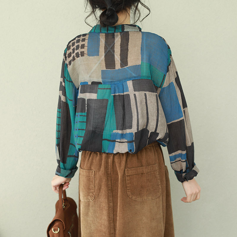 Italienisches grün kariertes Baumwoll-Boxtop in Übergröße, Weihnachtsgeschenke, V-Ausschnitt, Alltagshemden