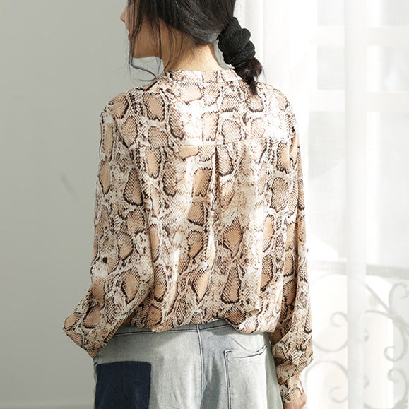 Italienische rosa braune feine Modeideen mit V-Ausschnitt Plus Size Kleidung Blusen