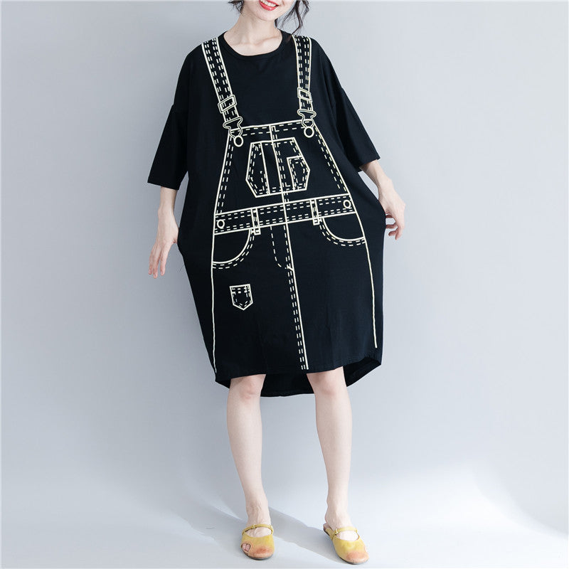 Italienische schwarze Garderoben O-Ausschnitt Low High Design Maxi Frühlingskleid