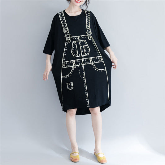 Italienische schwarze Garderoben O-Ausschnitt Low High Design Maxi Frühlingskleid