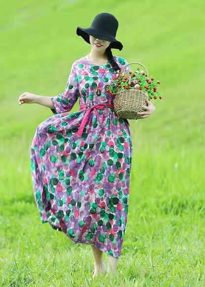 Italienische O-Ausschnitt Cinched Baumwolle Kleider Inspiration Gelb gepunktete Kleider Sommer