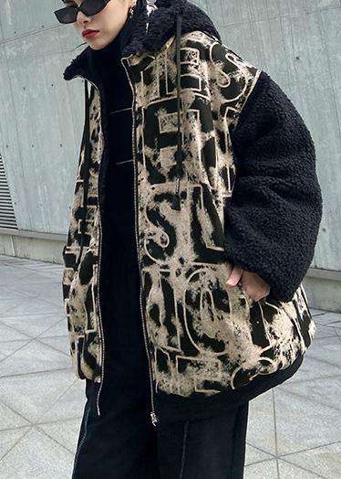 Jacket short heavy winter casual splicing letter tie dye Baseball Jacket - SooLinen