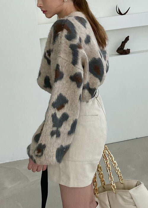 Jacquard-Khaki-Rundhals-Schal und -Pullover-Strickset, zweiteilig, Winter