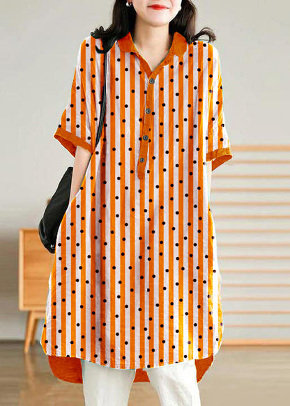 Jadegrünes Leinen-Hemdkleid für Damen