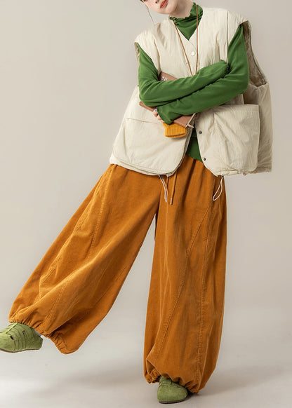 Japanische Aprikosen-Baumwollweste mit Kordelzug, 3-teiliges Winter-Outfit