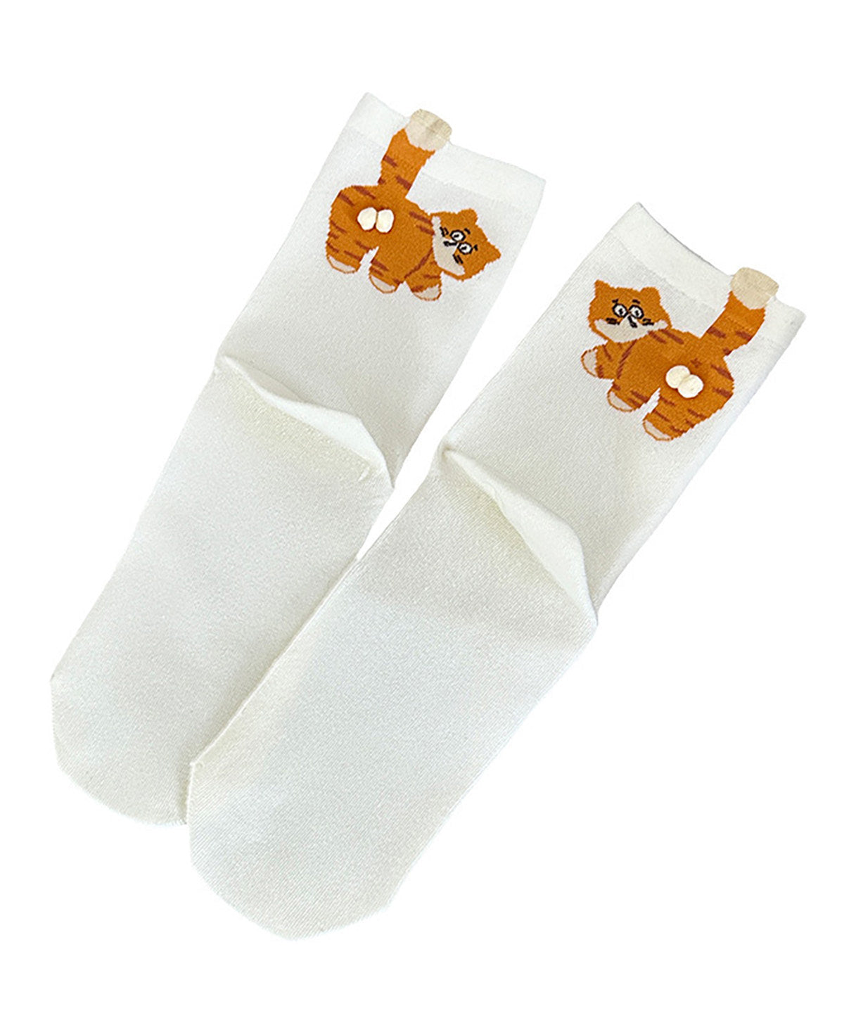 Japanese Style Cute Cat Cotton Mid Socks Breathable