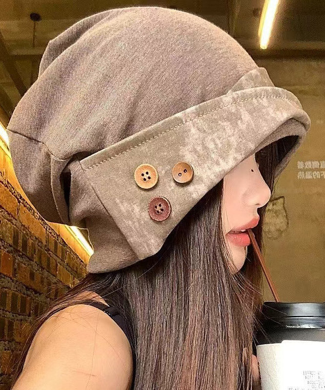 Sombrero boonie de patchwork versátil de color caqui estilo japonés