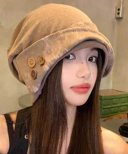 Sombrero boonie de patchwork versátil de color caqui estilo japonés