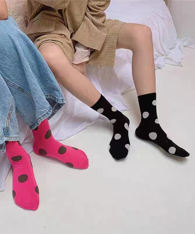 Calcetines deportivos versátiles de jacquard con lunares dulces de estilo japonés