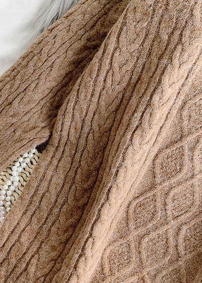 Knitted navy Sweater Wardrobes Vintage lapel thick Funny knitwear - SooLinen