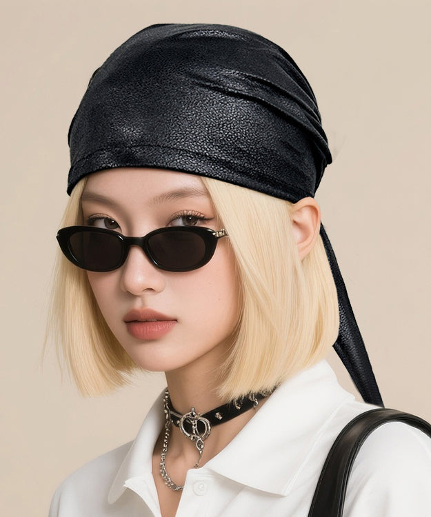 Koreanisches Design Schwarzes Spicy Girl Kunstleder-Stirnband Dünner Stil