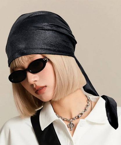 Koreanisches Design Schwarzes Spicy Girl Kunstleder-Stirnband Dünner Stil