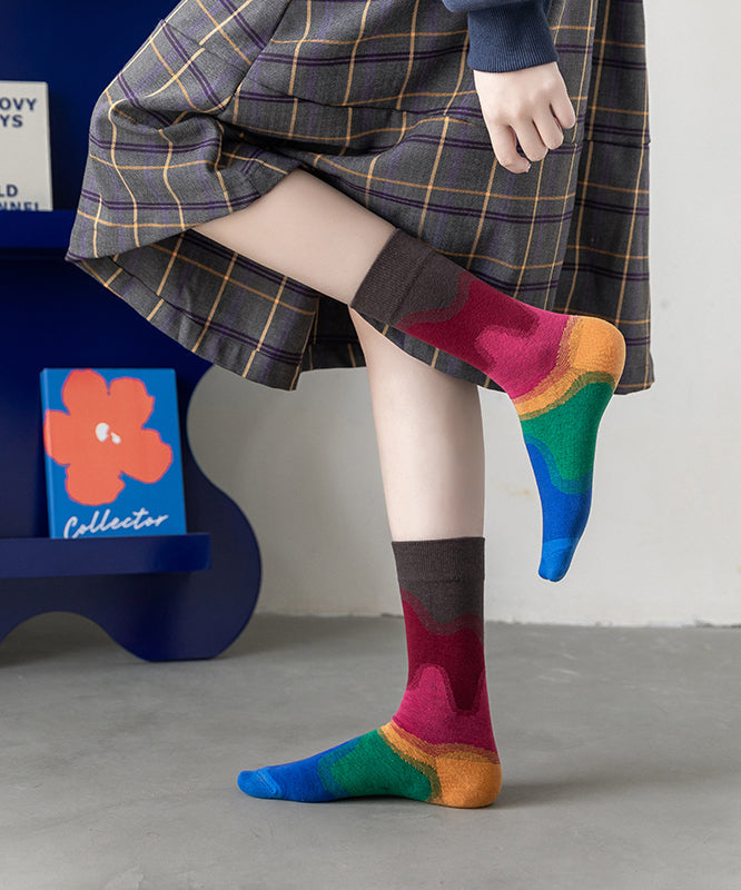 Calcetines de otoño con degradado de color de moda coreana