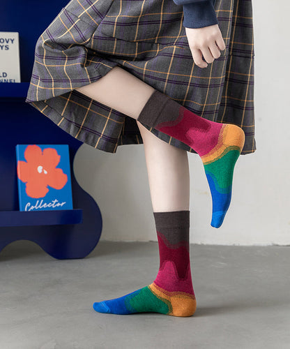 Calcetines de otoño con degradado de color de moda coreana