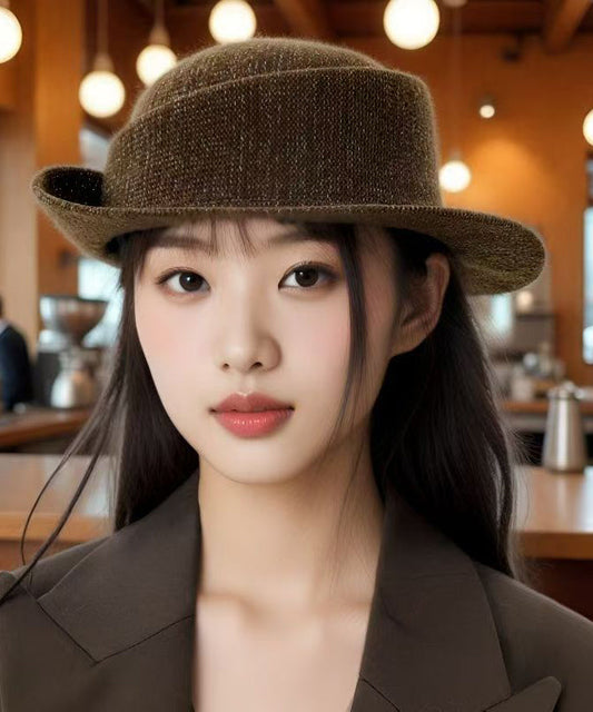 Sombrero cloche versátil de café estilo coreano japonés