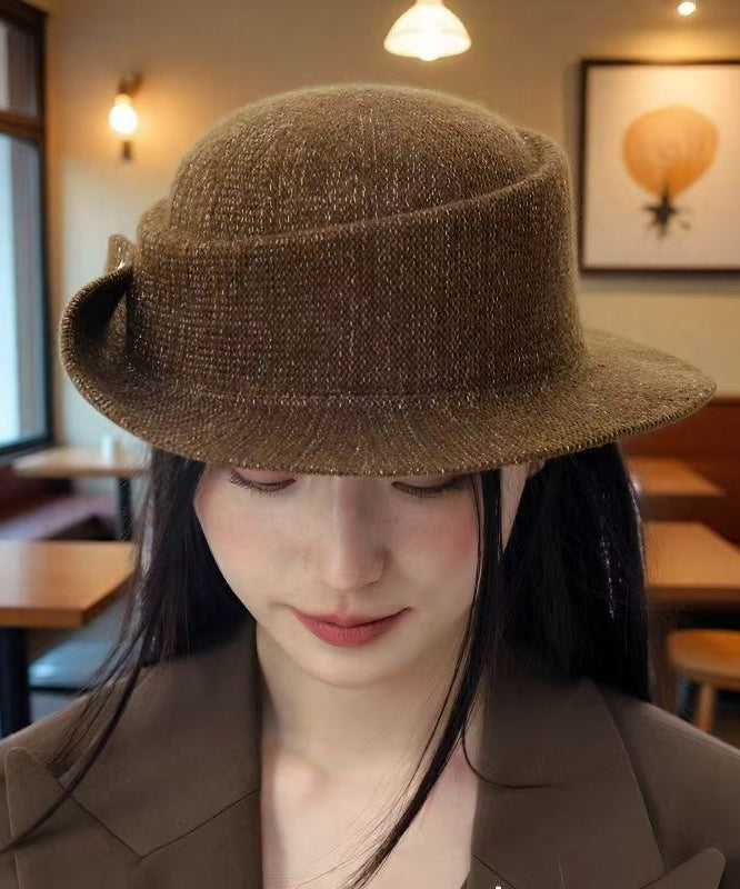 Sombrero cloche versátil de café estilo coreano japonés