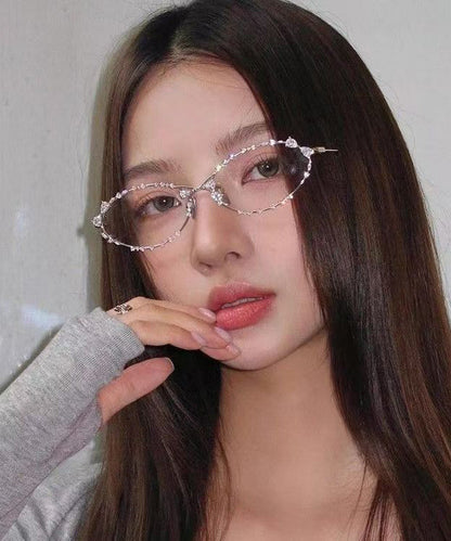 Korean Style Spicy Girl Zircon Metal Sunglasses
