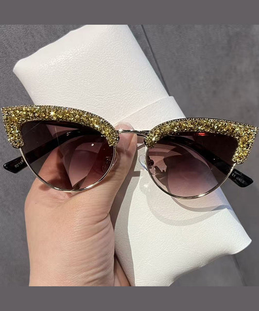 Korean Version Silver Sexy Cat Eye Metal Frame Sunglasses