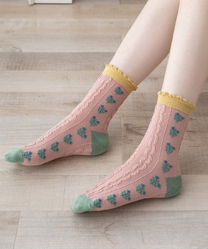 Koreanische Version Vielseitige Rüschen-Jacquard-Baumwollsocken