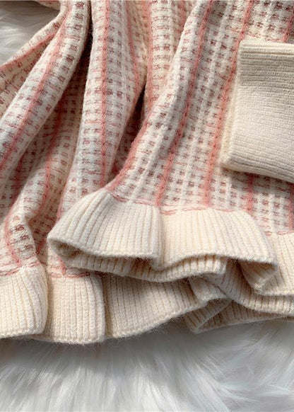 Korean version of short light purple sweater suit loose skirt two-piece suit - SooLinen