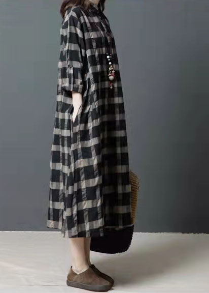 Große Taschen Damen Frühlings-Hemdkleid