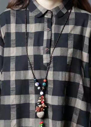 Große Taschen Damen Frühlings-Hemdkleid