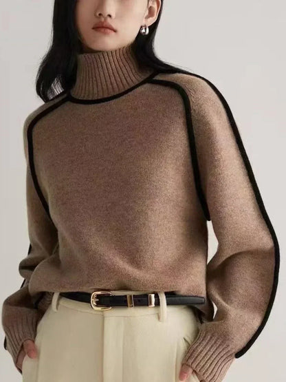 Elegante suéter de cuello alto