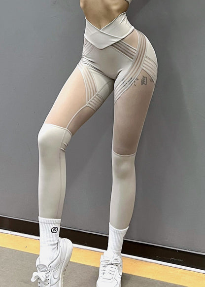 Light Grey High Waist Capri Running Leggings