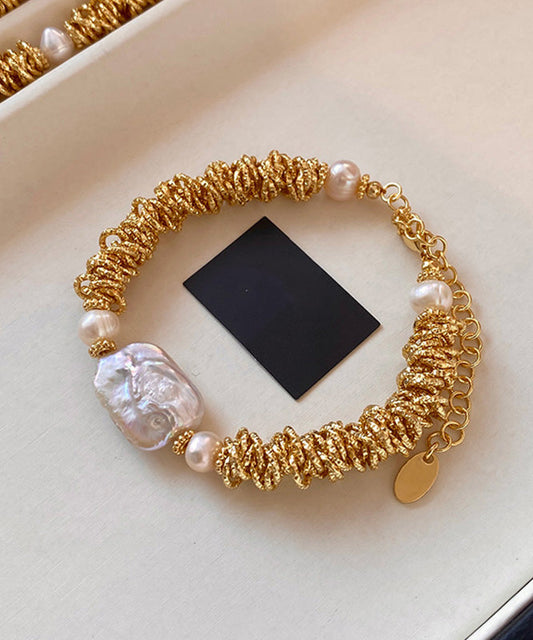 Light Luxury Exquisite Pearl Baroque Chain Bracelet