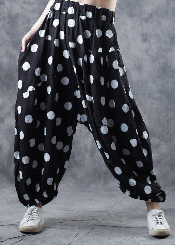 Literary retro elastic waist circle casual pants personality nine pants women - SooLinen