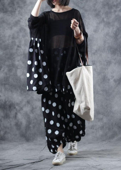 Literary retro elastic waist circle casual pants personality nine pants women - SooLinen