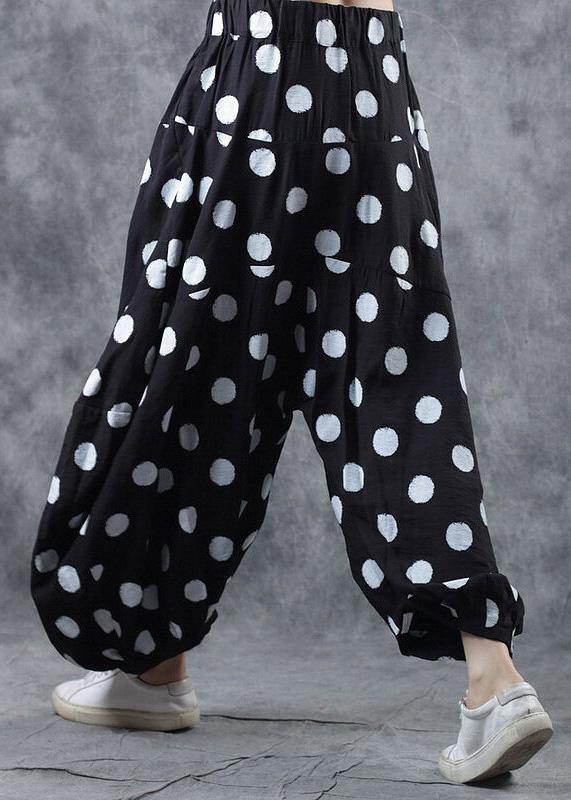 Literary retro elastic waist circle casual pants personality nine pants women - SooLinen