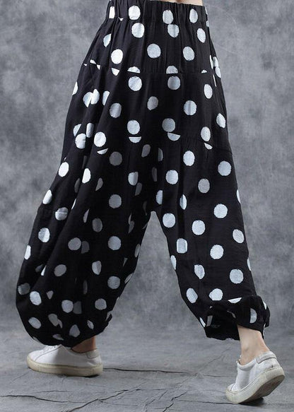 Literary retro elastic waist circle casual pants personality nine pants women - SooLinen