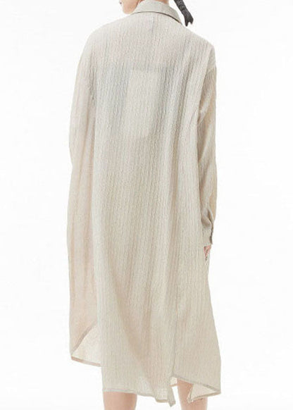 Lose Apricot asymmetrische design Peter Pan Kragen hemd Kleider Frühling